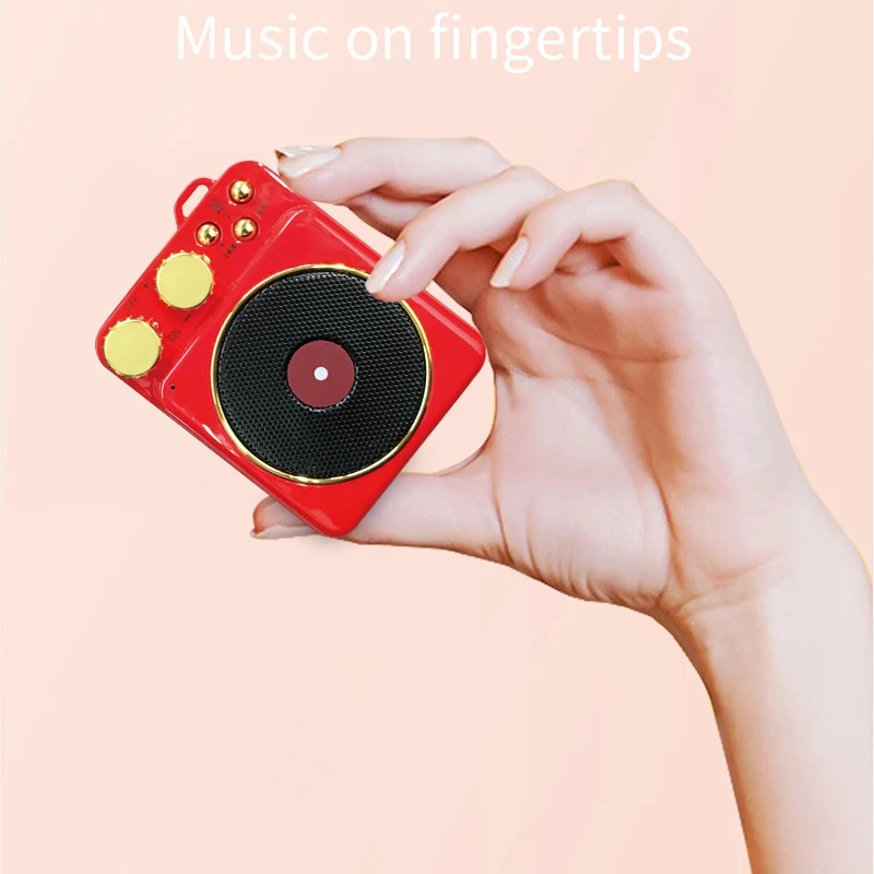 Мини Bluetooth мини-динамик с деревенской кошкой стиль FM Радио Стерео Hifi звуковая коробка Громкая связь EY244 - Цвет: Красный