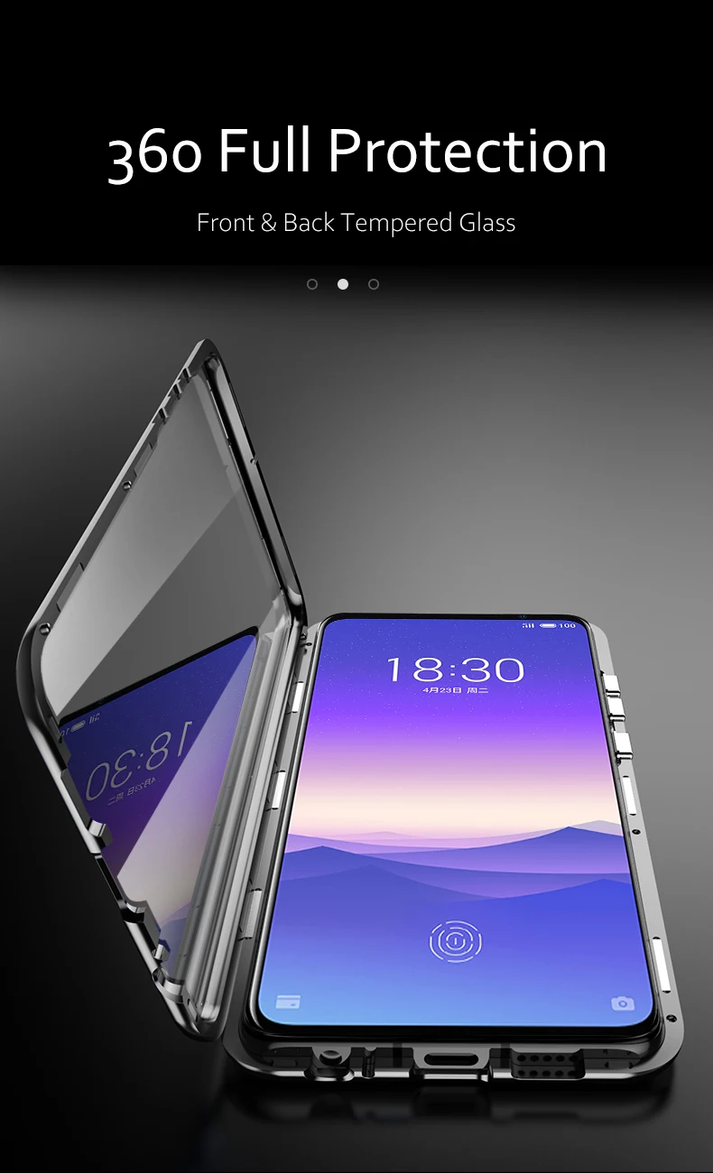 For  OPPO Find X2 Pro Magnetic Case 360 Front+Back double-sided 9H Tempered Glass Case for  OPPO Find X2 Metal Bumper Case