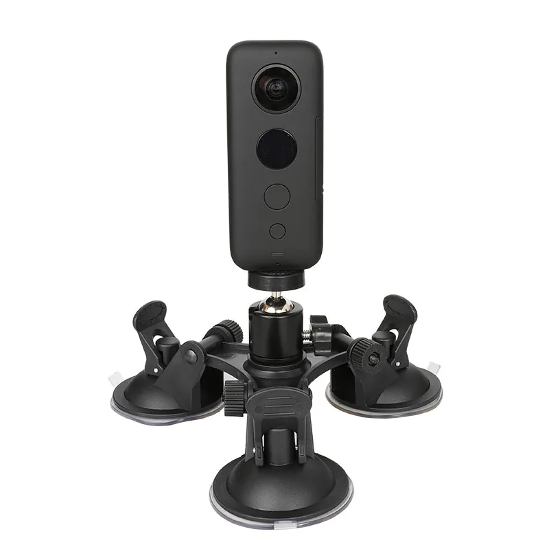 

Triple Cup Camera Suction Mount w/Ball Head for Insta360 One X/Yi 4K/Sony FDR 3000/Suction Cup Car Holder Window Mount Accessory