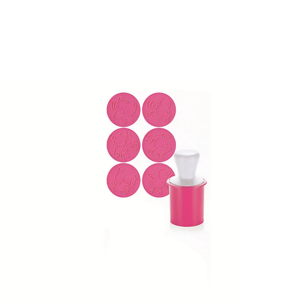 Pink 6 шт. Силиконовый Мультфильм пресс-форма для Печенье резаки помадка тиснением приспособления для выпекания печенья штампы формы DIY товары для украшения торта - Цвет: Pink