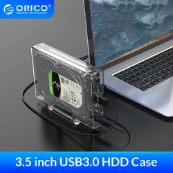 ORICO – boîtier Transparent pour disque dur de 3.5 pouces, pour SSD de 2.5/3.5 pouces, SATA vers USB 3.0, supporte 16 to 