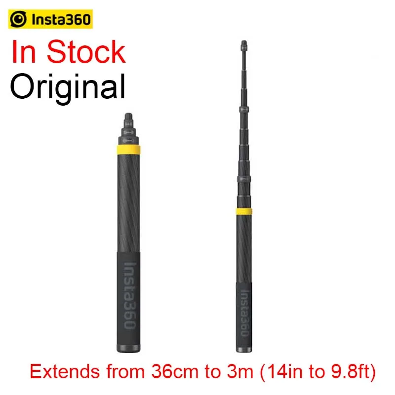 IN STOCK Insta360 Carbon fiber 3 Meters Extended Edition Invisible Selfie  Stick for Insta 360 ONE X2 /ONE RS /ONE X Accessories