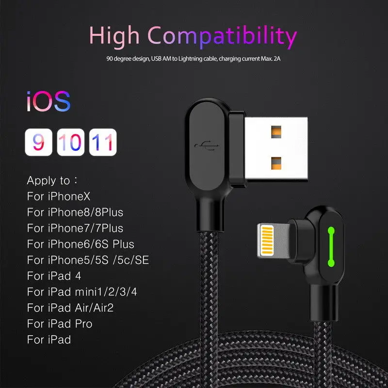 MCDODO USB кабель быстрое зарядное устройство для iPhone Xs Max X 8 7 6 SE|Кабели мобильных