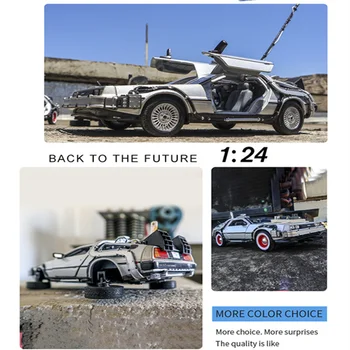 

WELLY 1:24 the film Back to the Future Car Alloy Car Model Simulation Car Decoration Collection Gift Toy Die Casting Model