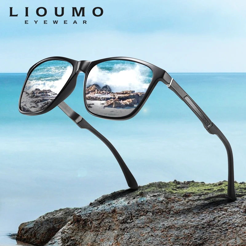 

LIOUMO 2020 Fashion Square Sunglasses Men Polarized Glasses Women Outdoors Driving UV400 Coating Mirror Lenses zonnebril heren