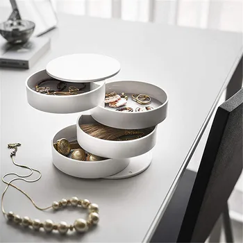 

Multi-layer rotatable storage box to organize jewelry storage box with lid 4-layer rotatable storage box with lid органайзер 40*