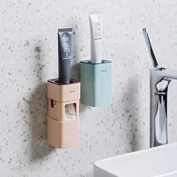 

Automatic Toothpaste Dispenser Squeezer Dustproof Wall Mounted Bracket Bathroom Accessories Handsfree