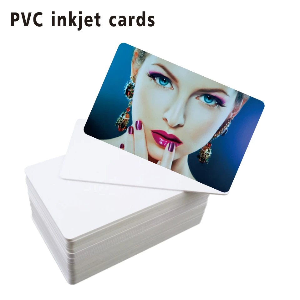Tarjeta de Identificación de plástico para impresora Canon, tarjeta de PVC de inyección de tinta en blanco brillante, impermeable, sin chip, 100