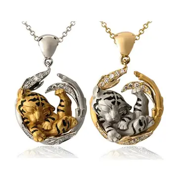 

Animal Tiger Pendant Necklaces For Women Natural Animal Charm Christmas Dream Unique Jewelry Gifts Necklace E7S5