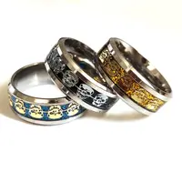 30pcs Men's Skull Rings Stainless Steel 316L Gothic Biker Ring Men's Party Favor Quality 8mm Band Rings Wholesale Jewelry lot 2
