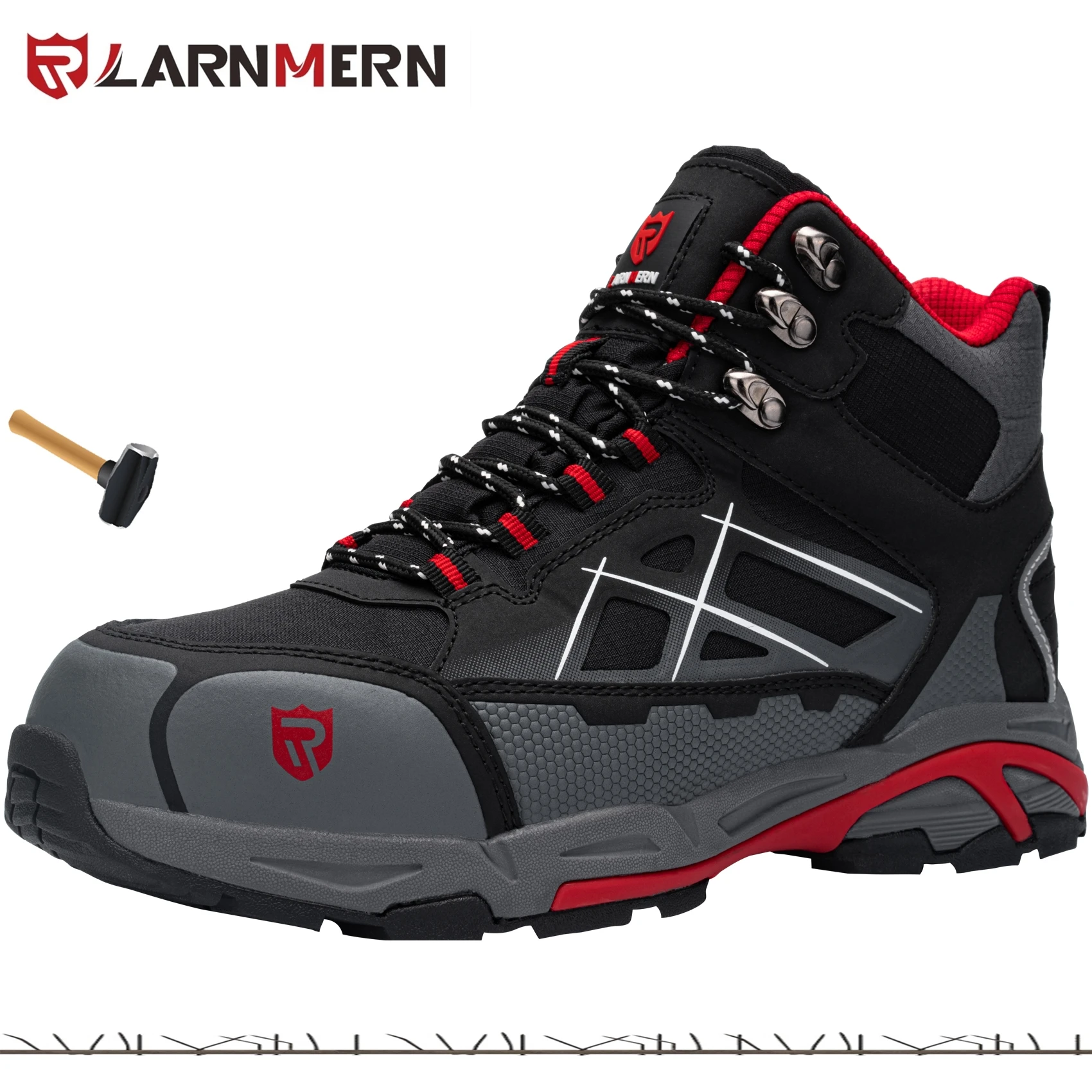LARNMERN Steel Toe Shoes Men Women Lightweight Puncture Proof Breathable Sneakers 