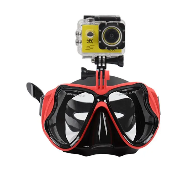 Liquid Silicone Goggles Mask Swimming Glasses Waterproof Leakproof Comfortable Fit Snorkeling Mirror with Camera Placement Devic