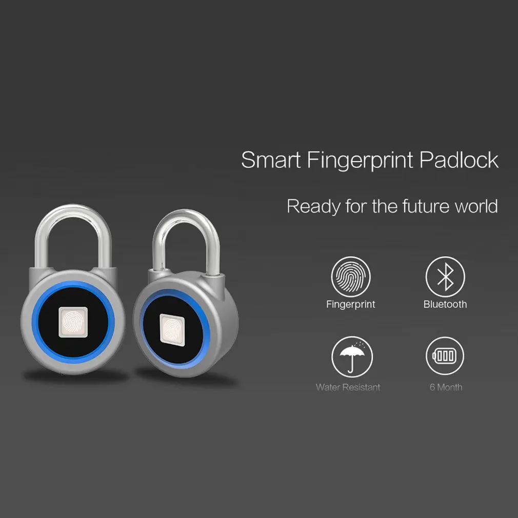 

Waterproof Keyless BT Smart Fingerprint Lock Padlock P2 Anti-theft for IOS for Android 4.3 App Control Door Cabinet Padlock