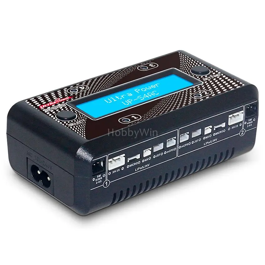 

Зарядное устройство UP S4AC 4CH AC /DC для аккумуляторов LiPo LiHV NiMH NiCd с вилками SM XH MICRO MX JST mCPX