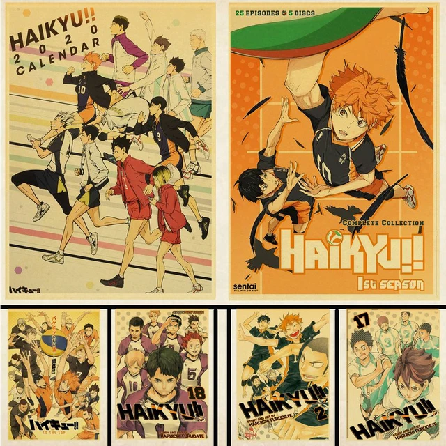 Haikyuu! Coleção de personagens anime retro kraft papel decorativo pintura  cartaz casa presentes do feriado adesivos