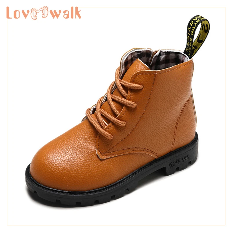 Ботинки для девочек Сезон весна-осень Martin мальчиков Модные кожаные