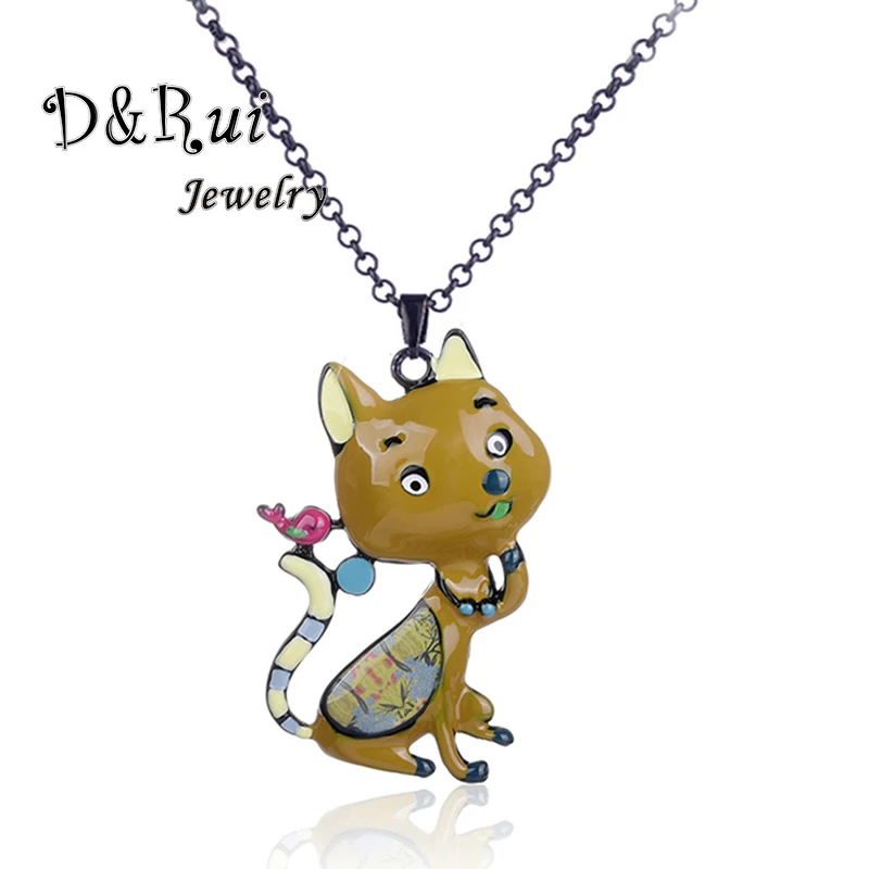 D & Rui ювелирное изделие 2019 кулон с милым котом эмалированный сплав Мультяшные