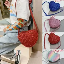 Милая мини-сумка на плечо из искусственной кожи, сумка-тоут, сумка через плечо для детей, модная повседневная Милая дамская сумка на плечо с сердечком