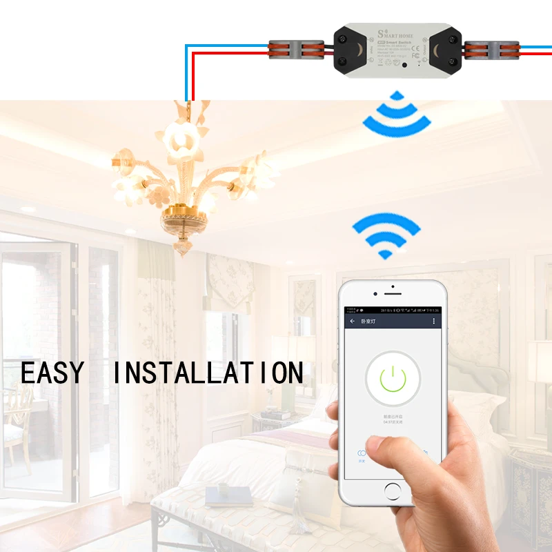 DIY WiFi Smart Light Switch Universal Breaker Timer Wireless Remote Control Works with Alexa Google Home Smart Home