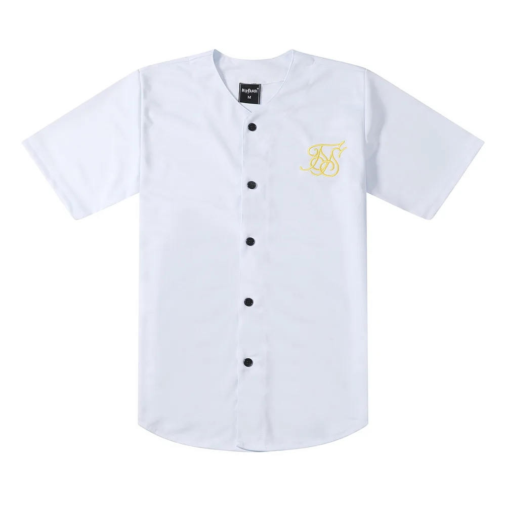 Sik silk Бейсбольная Футболка Мужская хип-хоп с вышивкой Siks Silk Мужская футболка уличная мода SikSIlk мужские рубашки - Цвет: Белый