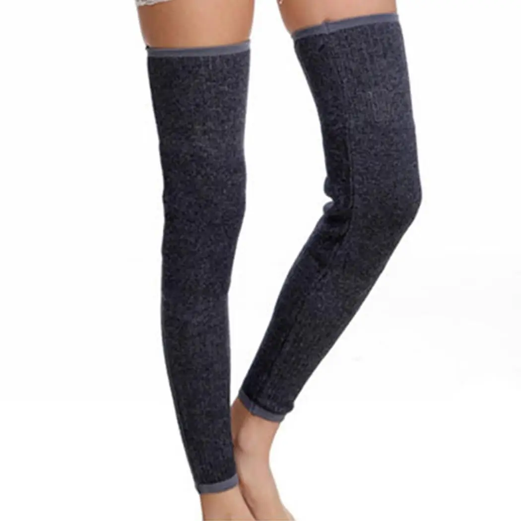 Women High Elastic Outdoor Knee Warmer Leg Warmer Gray, Black