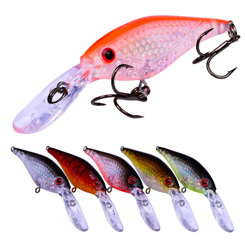 

POETRYYI 1PC Wobbler Fishing Lure Big Crankbait Minnow Bass Trolling Pike Carp Lures 6 Colors 4.5g 8.2cm Artificial Bait
