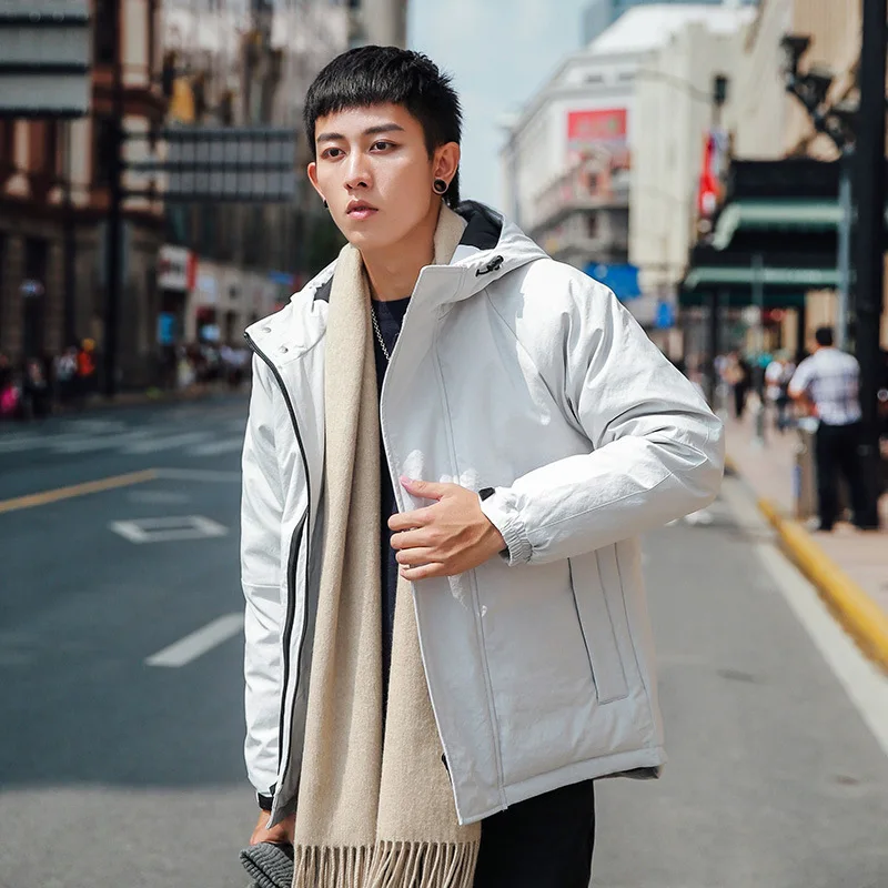New Style MEN'S down Jacket Short Handsome Men Thick Korean-style Trend Hooded Coat