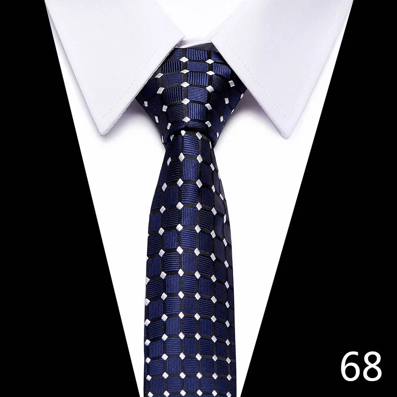 Мужские галстуки 7,5 см синие полосатые галстуки Роскошные деловые Свадебные вечерние галстуки бизнес Свадебные Галстуки - Цвет: 68