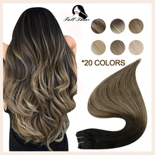 Full Shine Remy Human Hair Weft Extensions 100 Gram Balayage Color Double Weft Sew in Extensions nvisible Bundles Straight Hair