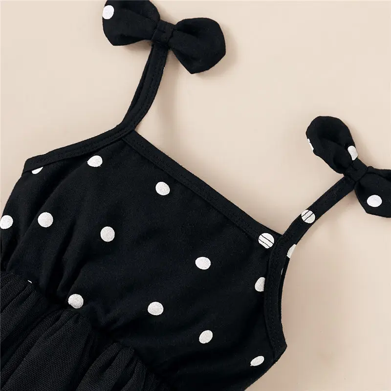 kids girl summer dress black tutu dress (2)