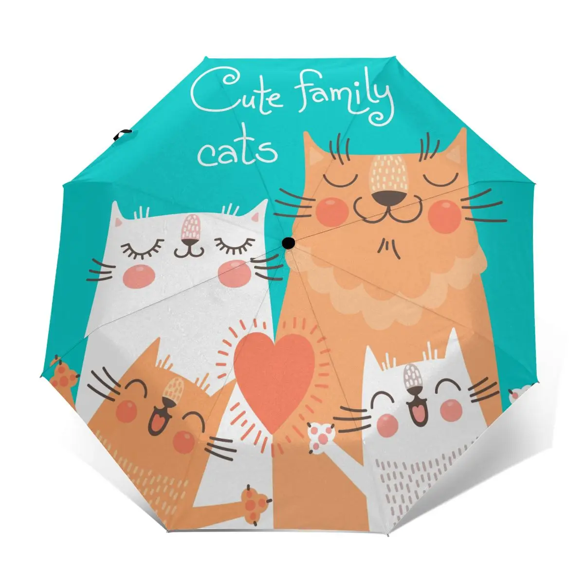 Ветроустойчивый полностью автоматический зонт милый семейный Зонт с котами от