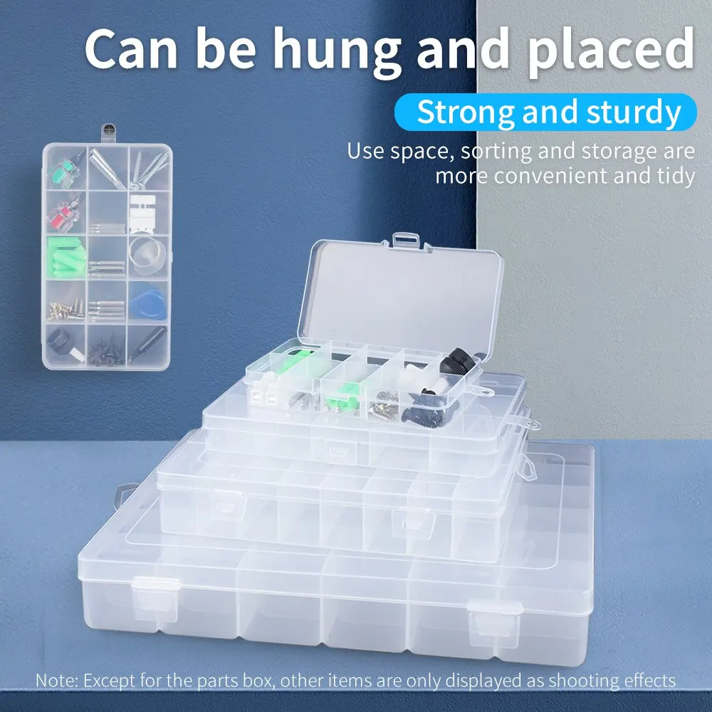 LUXIANZI Transparent Plastic Jewelry Storage Box Tool Compartment
