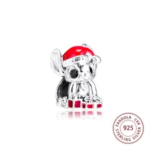 Подходит к оригинальному браслету berloques 925 пробы серебряного стежка рождественские шармы бусины для изготовления ювелирных изделий kralen perle