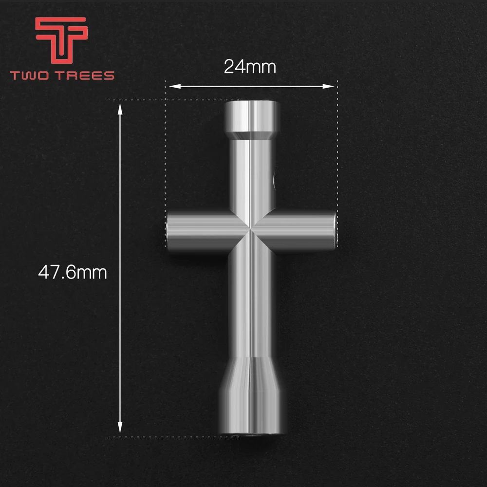 Twotrees E3D Nozzle MK8 Mini Spanner M2 M2.5 M3 M4 Screw Nut Hexagonal Cross Wrench Sleeve socket Maintenance Model Wheel Tool