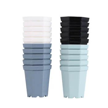 

20pcs Octagonal Plastic Flower Pot Simple Succulent Plant Pots for Store Home