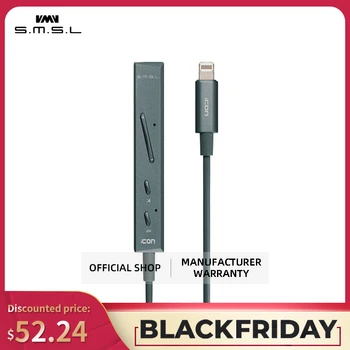 

SMSL ICON HI-FI Audio Decoder Portable Headphone Amplifier DAC Input Lightning Connector Built-in Microphone for iPhone IOS