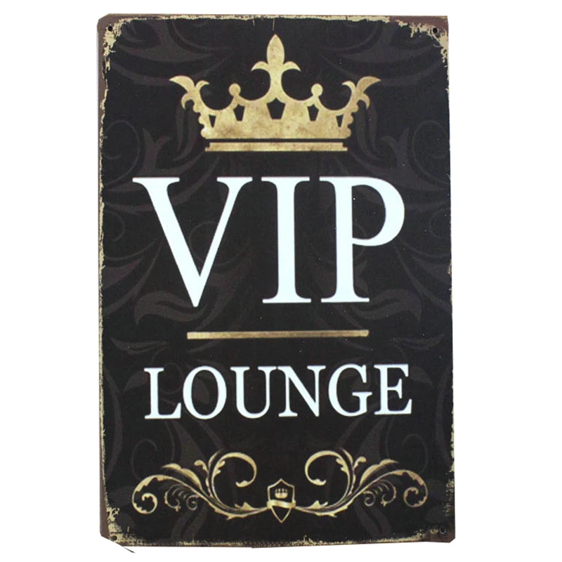 VIP Lounge Жестяная Табличка, металлическая табличка для домашнего декора, настенная живопись для магазина, гаража, паба, кафе, Matal, ремесло, бара, настенная живопись 30x20 см A264