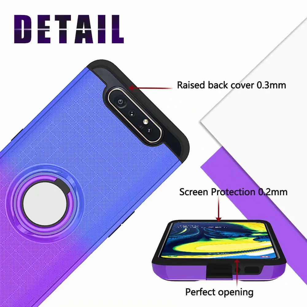 360 ° вращающийся кольцевой чехол для samsung Galaxy A20 A30 A40 A50 A505 A30S A50S A70 A80 A90 A10s противоударный 2 в 1 чехол для телефона