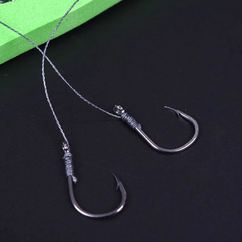 5 Pcs/Set Double-Hook Fishing Line Steel Barbed Carp Hooks Bait Feeder Accessories G66