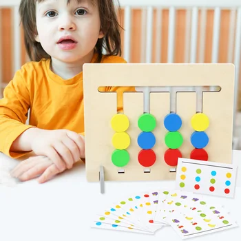 

child Early Learning Wooden Toys Colors Fruits Double Sided Matching Game Logical Reasoning Training Toys