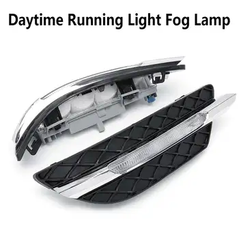 

1 Pair White LED Daytime Running Light LED DRL Amber Turn Signal Light Fog Lamps For Mercedes-Benz C-Class W204 2011 2012 2013