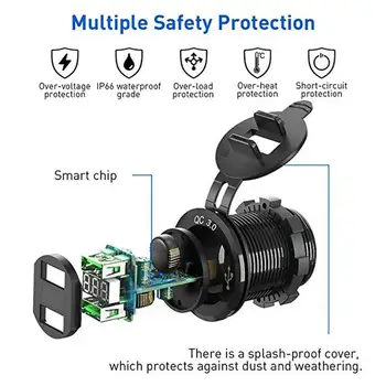 

Double Port Socket Car Charger Metal Cigarette Lighter Distributor Fast Socket Adapter Accessories Charger Charging Power C P2N1