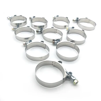

10pcs 2.5" inch Hose T-bolt Clamps Stainless Steel Silicone Turbo Pipe Hose Coupler Clamps