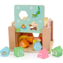 Деревянная форма игрушка-сортировщик со скользящей крышкой геометрическая форма головоломка ранняя развивающая игрушка детский подарок детские образовательные игрушки#20