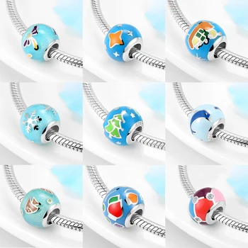 

Mother's Day gift 925 Sterling Silver enamel Beads For Fashion Jewelry Making Fit Original Diy European Charms Women Bracelets