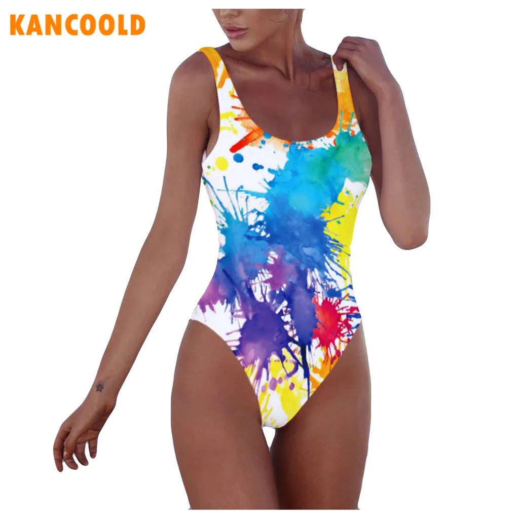 Женский купальник в полоску KANCOOLD сексуальный бандо с открытыми плечами и пуш ап