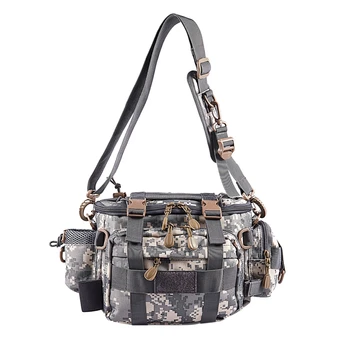 

Fishing Bag Waterproof Outdoor Single Shoulder Fishing Waist Pack Bag Fishing Lure Reel Tackle Pesca Storage Bag,Grey