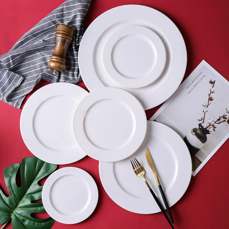

Melamine Plate Melamine Tableware Hotel Fast Food Circle Snack Dish White Plastic Thick Plate Dish Melamine Plate