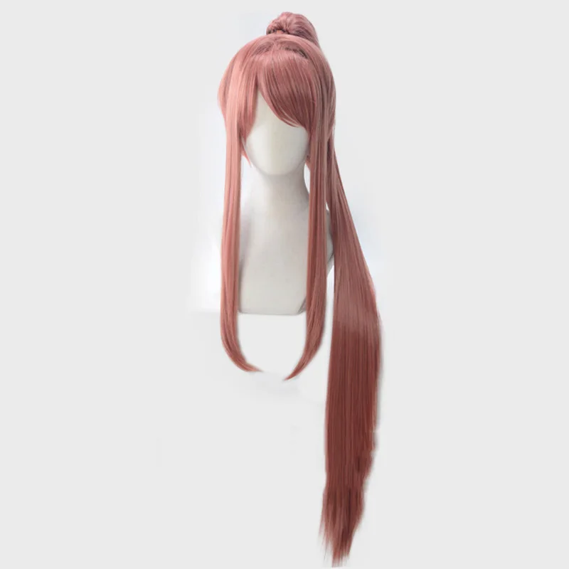 

Doki Doki Literature Club Costume Monika Cosplay Wig Heat Resistant Synthetic Hair Wig Cap Adult Halloween Party Outfit Props