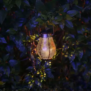 

European Style Portable Hollow Iron Led Solar Light Waterproof Decorative Outdoor Lights Garden Courtyard E4S3